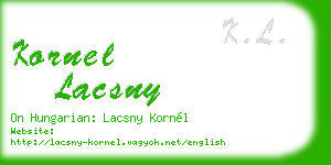 kornel lacsny business card